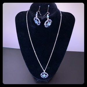 Blue 2028 Sliver Tone Necklace & Earring Set